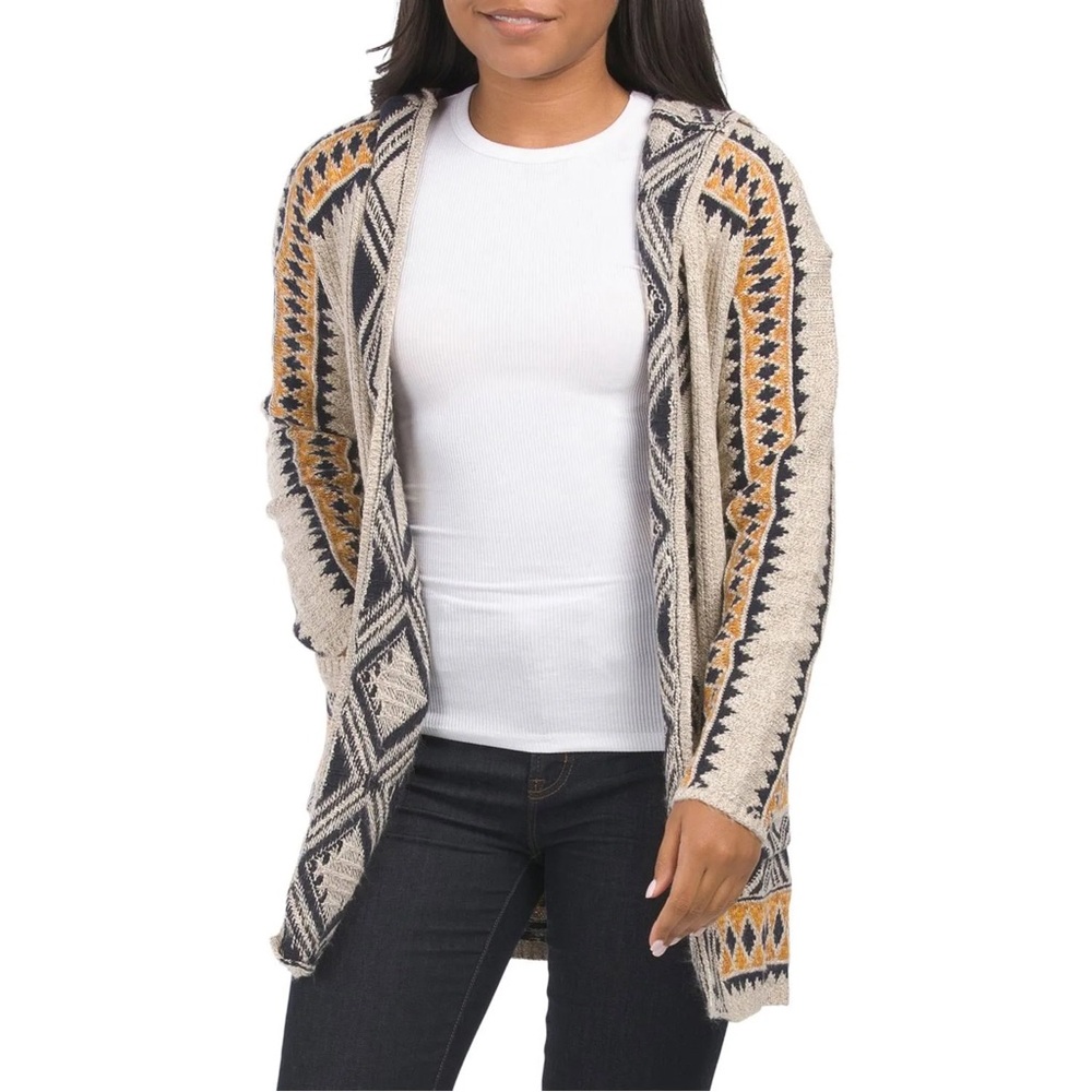 NWT Lucky Brand Women’s Tribal Hooded Open Front Cardigan Sweater Size 1X - Picture 13 of 13